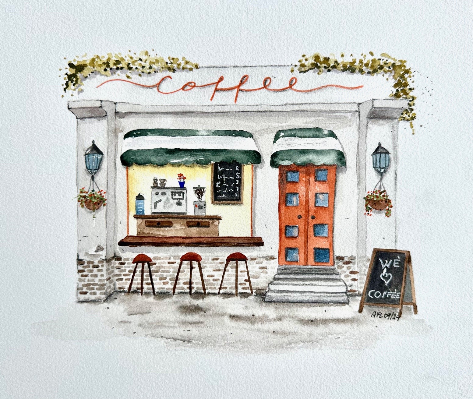 illustration eines coffeeshops
